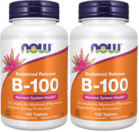 Thumbnail for NOW Supplements, Vitamin B-100, Sustained Release, Energy Production*, Nervous System Health*, 100 Tablets (Pack of 2)