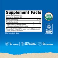 Thumbnail for Nutricost Organic Reishi Mushroom Powder 0.5LB (8oz) - USDA Certified 100% Organic, Vegetarian, Non-GMO, Gluten Free