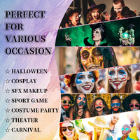 Thumbnail for YBUETE Orange Face Body Painting Stick,Professional Orange Full-coverage Cream Face Paint for Halloween SFX Tiger Pumpkin Clown Cosplay, Washable Eye Stick for Adult Festival & Theater Performance