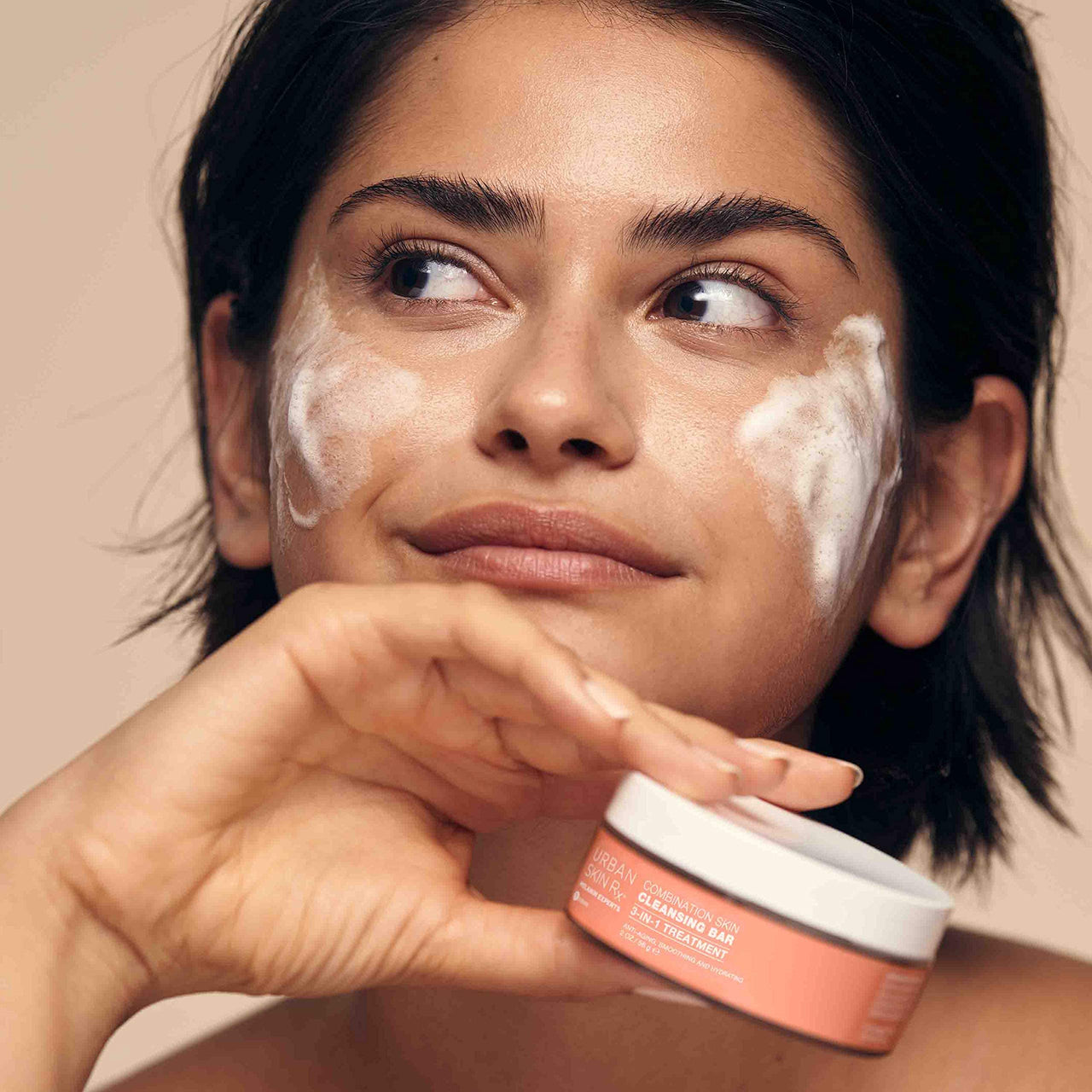 Urban Skin Rx® Combination Skin 3-In-1 Daily Treatment Cleansing Bar, Exfoliator + Rejuvenating Mask, Hydrates & Helps Diminish the Appearance of Dullness, Dark Marks, Fine Lines & Wrinkles, 2.0 Oz