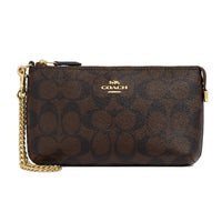 Thumbnail for Coach Signature Large Wristlet w Chain
