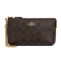 Thumbnail for COACH Signature Large Wristlet w Chain