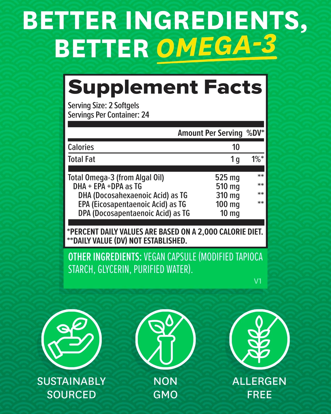 Zenwise Health Vegan Omega 3 Supplement - Fish Oil Alternative Source for EPA & DHA Fatty Acids - for Joint Support & Immune System - Heart & Skin Health Booster (48 Count)