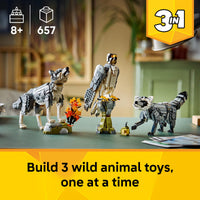 Thumbnail for LEGO Creator 3 in 1 Forest Animals: Gray Wolf - Building Toy for Boys & Girls, Ages 8+ - Build a Wolf, Falcon or Raccoon - Gift for Kids' Birthdays - 31393