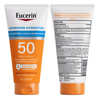 Thumbnail for Eucerin Sun Advanced Hydration SPF 50 Sunscreen Lotion, Lightweight Sunscreen with Hyaluronic Acid and Humectants, Hypoallergenic, Fragrance Free, No Oxybenzone or Octinoxate, 5 Fl Oz Tube