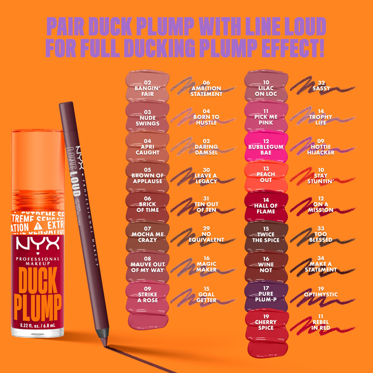 NYX PROFESSIONAL MAKEUP Duck Plump High Pigment Lip Gloss, Lip Plumper Gloss with Spicy Ginger - Brown Of Applause