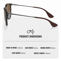 Thumbnail for Ray-Ban RB4171 ERIKA CLASSIC POLARIZED Phantos Shaped Sunglasses for Men & Women – Includes Official Rayban Eyewear Kit – Ideal Formal & Casual Wear Sunglasses – Brown Lens