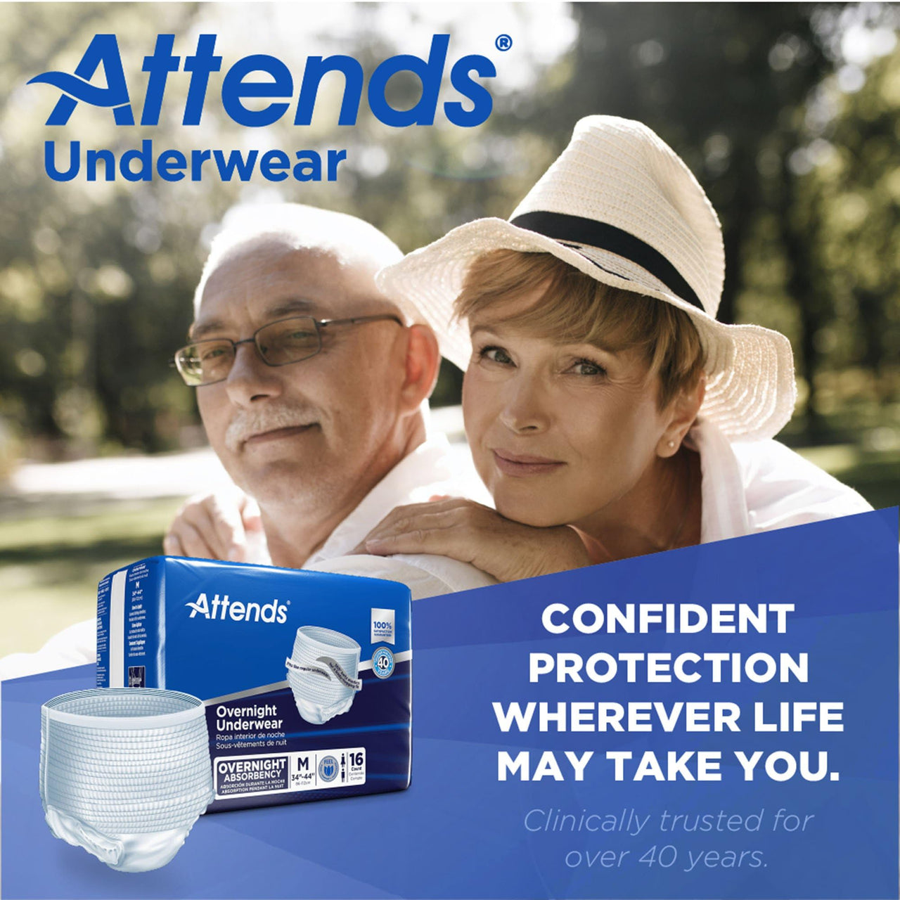 Attends Overnight Disposable Underwear Pull On with Tear Away Seams Medium, APPNT20, 66, 64 Ct