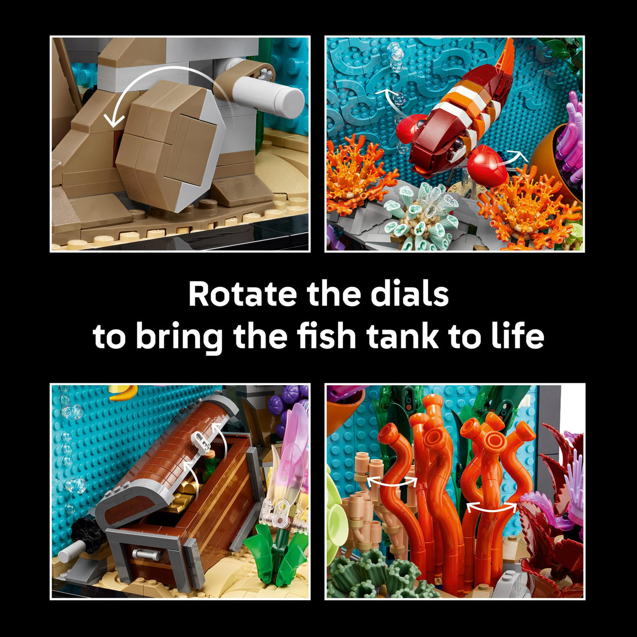 LEGO Icons Tropical Aquarium Building Set for Adults, Ages 18+ - Bedroom, Home Office Decor - Gifts for Men & Women - Model Fish Kit with Plants & Corals - 10366