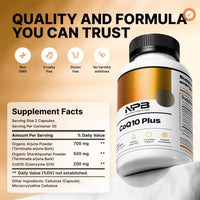 Thumbnail for Nature's Pure Blend CoQ10 Plus – Antioxidant Formula with Arjuna & Shankhpushpi – CoQ10 Ubiquinol for Circulation, Blood Flow & Energy – Coenzyme Q10 Supplement for Immune System – 60 Capsules