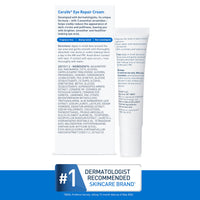 Thumbnail for CeraVe Eye Repair Cream, Under Eye Cream For Puffiness And Bags Under Eyes, Hyaluronic Acid + Niacinamide + Marine Botanical Complex, Oil Free & Opthalmologist Tested