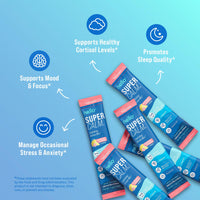 Thumbnail for Nello Supercalm Powdered Drink Mix, Cortisol Reducer and Sleep Aid Supplement, L Theanine, Ksm-66 Ashwagandha, Magnesium Glycinate, Vitamin D 3, No Sugar, Non GMO, On The Go, 20 Ct, Raspberry Lemonade
