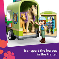 Thumbnail for LEGO Friends Horse & Baby Foal Trailer Building Toy for Girls & Boys - Pretend Play Set for Kids, Ages 7+ - W/Autumn & Matilde Minidolls, Toy Animals, & Accessories - Gift Idea for Birthdays - 42695