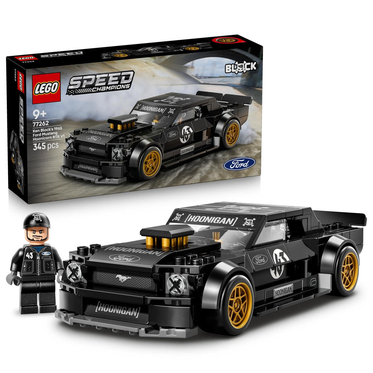 LEGO Speed Champions Ken Block's '65 Ford Mustang Hoonicorn V1 Toy Building Blocks, Toy, Birthday Gift, Present, Blocks, for Boys and Girls, Children, Ages 9 to 11, Elementary School Students