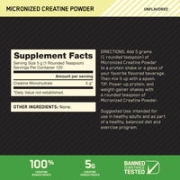 Thumbnail for Optimum Nutrition Micronized Creatine Monohydrate Powder, Unflavored, 120 Servings, 600 Grams (Packaging May Vary)