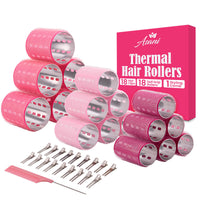 Thumbnail for Thermal Rollers for Hair - 37pc Set - 18 Self-Grip Hair Rollers with 18 Clips and Styling Comb - Aluminum Thermal Hair Rollers for Volume and All-Day Curls - For Short, Medium, and Long Hair (Large)