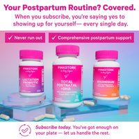 Thumbnail for Pink Stork Total Postnatal Vitamins for Women | Vegan DHA, Iron, Folate, B12 | Postpartum Recovery Essentials | Lactation Support for Breastfeeding Moms | Third-Party Tested - 60 Capsules, Berry