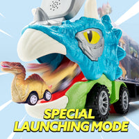 Thumbnail for JOYIN 13 in 1 Dinosaur Toys for Kids 3-5, Triceraptor Dinosaur Truck with 12 Pull Back Cars, Birthday Gifts Toys for 3 4 5+ Year Old Boy, Transport Carrier Truck for Toddlers 3-4 Years