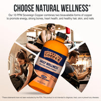 Thumbnail for Sovereign Copper Bio-Active Copper Hydrosol, Daily+ 4-in-1 Wellness Supplement for Joint, Bone, Hair, Skin and Nails, Cardiovascular Health, Energy and Metabolic Health Support, 16 fl oz (473mL)