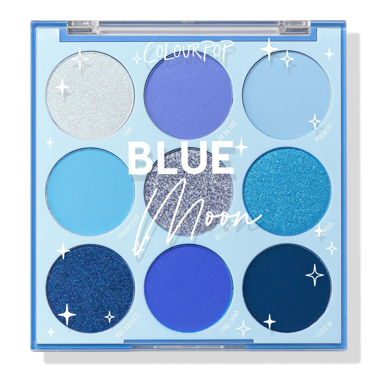 ColourPop Blue Moon Eyeshadow Palette - Monochromatic Blue Shadow Palette with Matte, Metallic and Duochrome Finishes - High-Pigment Eye Makeup with a Long-Wearing Formula (0.3 oz)