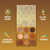 Thumbnail for Juvia's Place Palette The Warrior - Warm Golds, Browns & Bronzes, Shades of 9, Warm and Neutral Palette, Pigmented Makeup Palette Eye Color & Shine