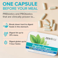 Thumbnail for Zenwise Health Bliss Bundle Digestive Enzymes + No Bloat + Free Travel Tin - pre and Post Meal Digestive Routine with enzymes and probiotics for Digestion