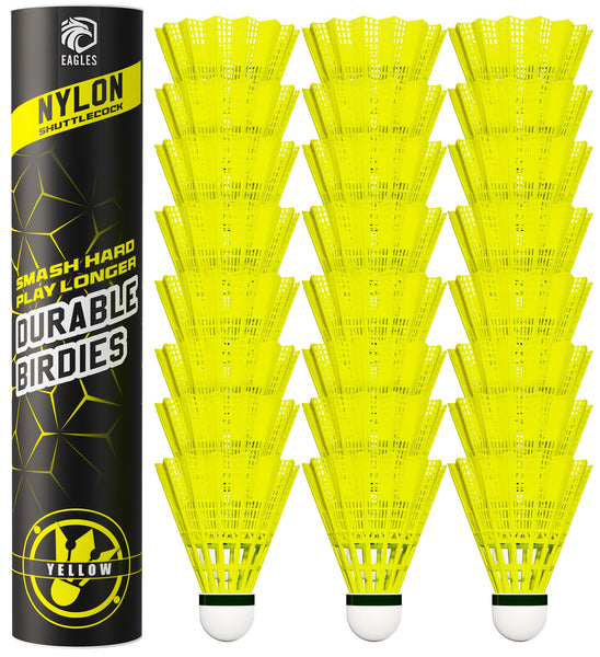 Badminton Birdies - Nylon Bedminton Shuttlecocks for Baseball/Softball Batting Training - Shuttle Balls for Indoor and Outdoor Matches ~ Highly Stable & Durable Plastic badmington Birdie Ball Set