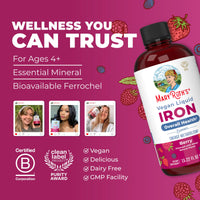 Thumbnail for Iron Supplement for Women Men & Kids | Liquid Iron Supplement for Women Men & Kids | Iron for Healthy Blood & Oxygen | Ages 4 & Up | Sugar Free | Vegan | Non-GMO | Gluten Free | 15.22 Fl Oz