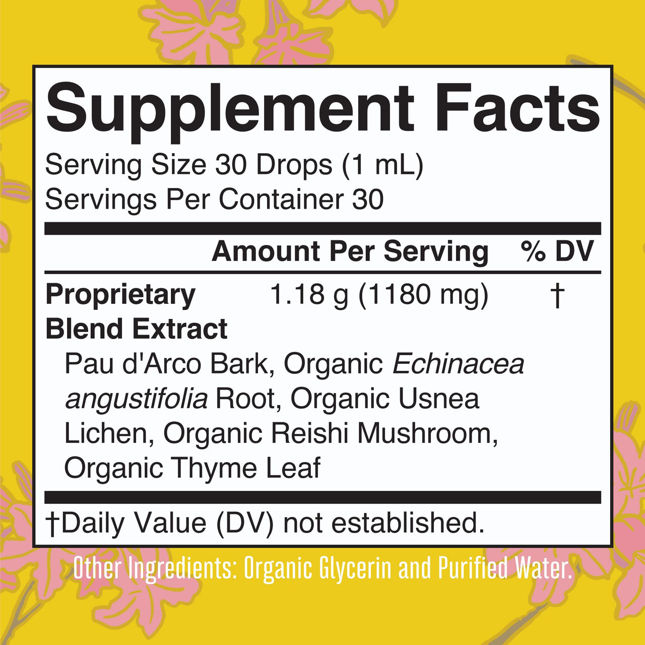 MaryRuth Organics PAU D'Arco Herbal Blend | Reishi Mushroom | Echinacea angustifolia Root | Usnea Lichen | Thyme Leaf | Vegan | Non-GMO Project Verified | Gluten Free | 30 Servings | 1 Fl Oz