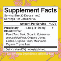 Thumbnail for MaryRuth Organics PAU D'Arco Herbal Blend | Reishi Mushroom | Echinacea angustifolia Root | Usnea Lichen | Thyme Leaf | Vegan | Non-GMO Project Verified | Gluten Free | 30 Servings | 1 Fl Oz