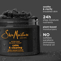 Thumbnail for SheaMoisture Sugar Body Scrub African Black Soap for healthy, glowing skin African black soap with 24h shea moisture nutrients 12 oz
