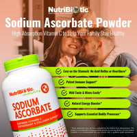 Thumbnail for NutriBiotic - Sodium Ascorbate Buffered Vitamin C Powder, 16 Oz | Vegan, Non-Acidic & Easier on Digestion Than Ascorbic Acid | Essential Immune Support & Antioxidant Supplement | Gluten & GMO Free