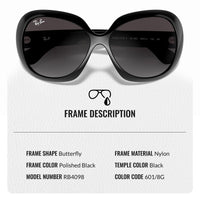 Thumbnail for Ray-Ban RB4098 Jackie Ohh II Butterfly Shape Sunglasses With Eyewear Kit Bundle - High Bridge Fit - Ideal Formal and Casual Eyewear - Beach Sunglasses