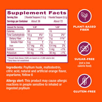 Thumbnail for Metamucil 4-in-1 Psyllium Husk GLP-1 Friendly Fiber Supplement, Sugar-Free, 72 teaspoons, Orange Flavored, Daily Fiber Powder for Digestive Health, made with Plant-Based Psyllium Husk Fiber
