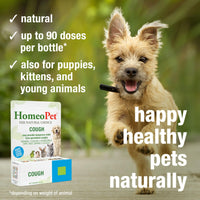 Thumbnail for HomeoPet Cough, Safe and Natural Cough Supplement for Dogs, Cats, and Small Pets, 15 Milliliters