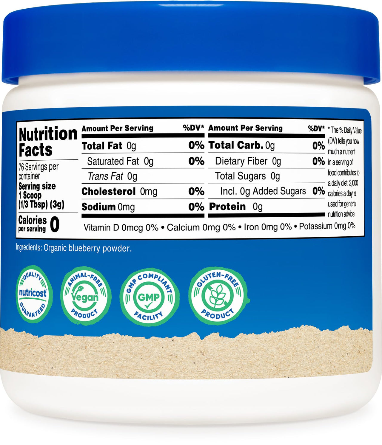 Nutricost Organic Blueberry Powder 8oz (227 Grams) - Pure, Gluten Free, Non-GMO, from Organic Blueberries