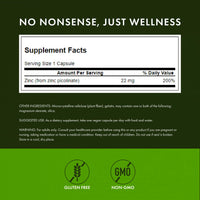 Thumbnail for Swanson Zinc Picolinate - Mineral Supplement Promoting Prostate Health, Vision Health, & Immune Support - Body Preferred Form of Chelated Zinc - (60 Capsules, 22mg Each)