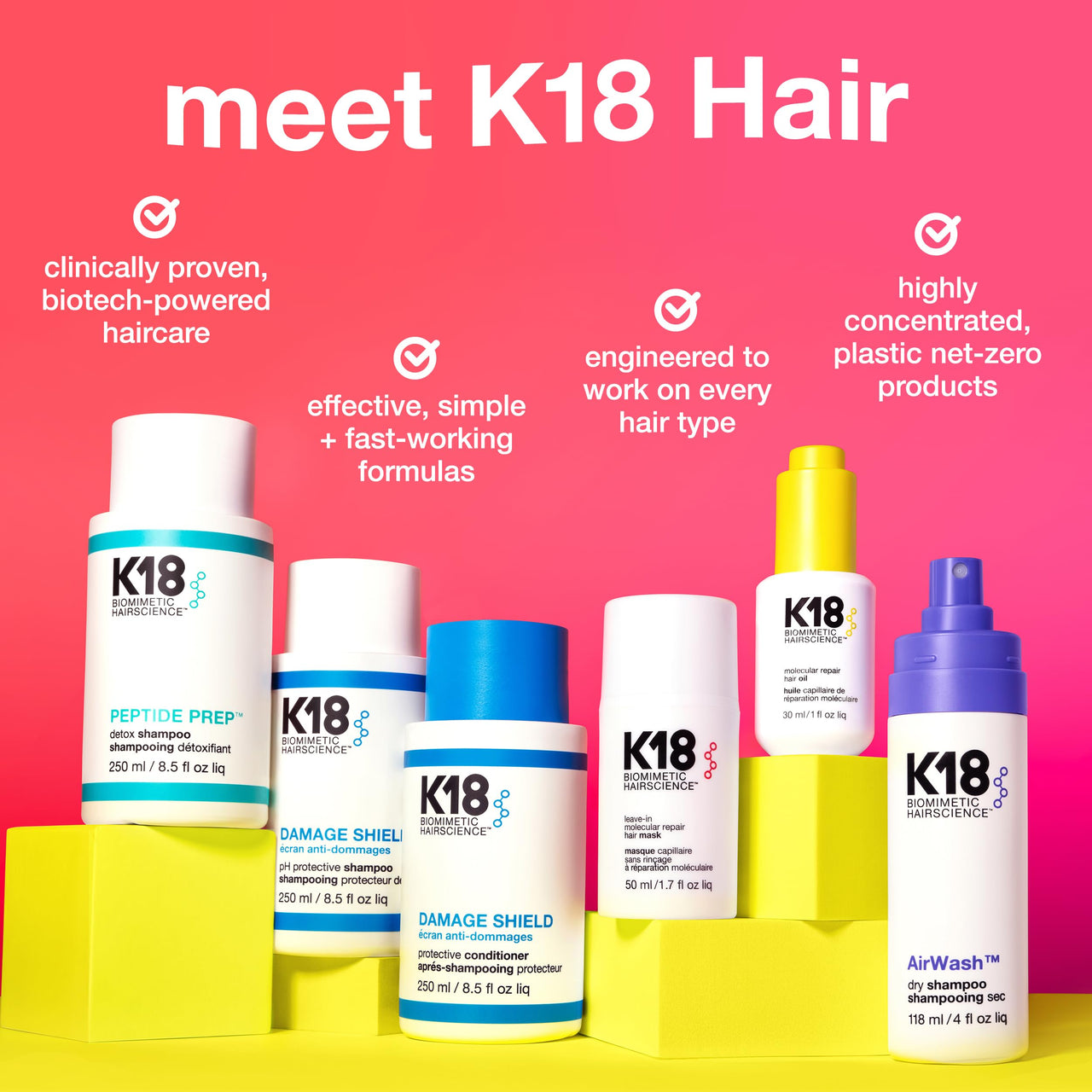 K18 AirWash™ Dry Shampoo, Non-Aerosol, Balances Scalp & Controls Excess Oil Production, 4 Fl Oz