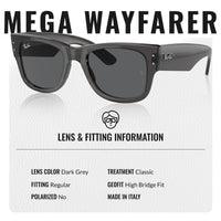 Thumbnail for Ray-Ban RB0840S MEGA WAYFARER Square Shaped Non-Polarized Sunglasses for Men & Women – Includes Official RAYBAN Eyewear Kit – Ideal Formal & Casual Wear Sunglasses – 0 Lens