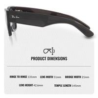 Thumbnail for Ray-Ban RB0840S MEGA WAYFARER Square Shaped Non-Polarized Sunglasses for Men & Women – Includes Official RAYBAN Eyewear Kit – Ideal Formal & Casual Wear Sunglasses – 0 Lens