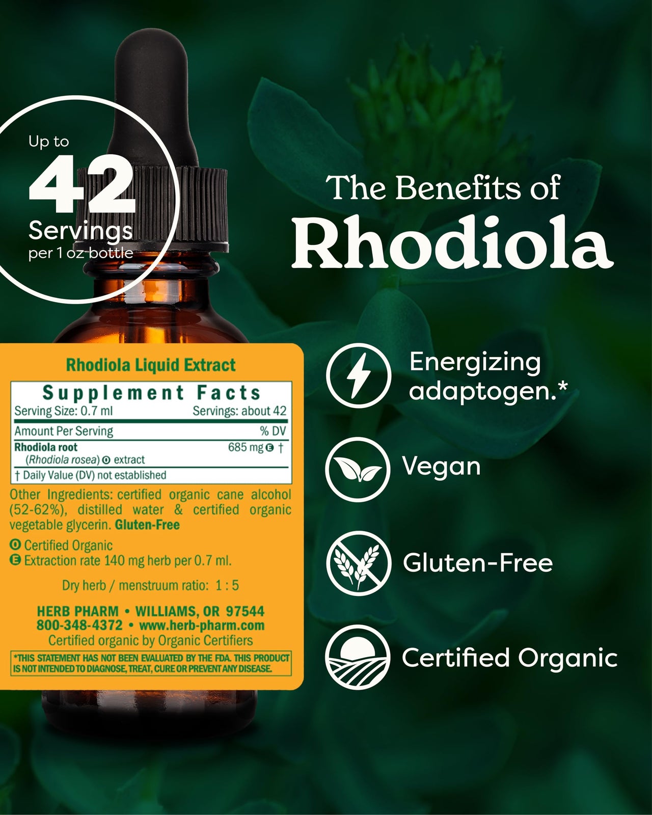 Herb Pharm, Rhodiola Extract, 1 Fl Oz