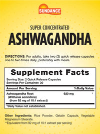 Thumbnail for Sundance Ashwagandha | 60 Capsules | Super Concentrated | Traditional Ayurvedic Herb | Non-GMO, Gluten Free Supplement