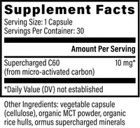 Thumbnail for Global Healing Center Supercharged C60 - Micro-Activated Carbon Fullerene w/Organic MCT Powder, 10 Times More Powerful Than Regular C60 Supplements - Helps Detoxification, Aging (30 Capsules)