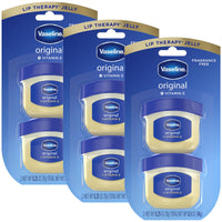 Thumbnail for Vaseline Lip Therapy Original + Vitamin E, Mini 2-Packs (6 Jars) – Fragrance-Free Lip Balm, Moisturizer for Soft, Smooth & Glossy Lips, 0.25 Oz Ea