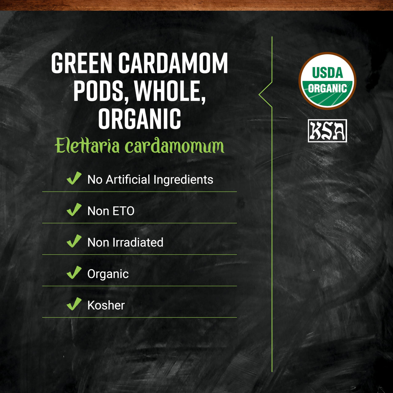 Frontier Co-op Organic Whole Cardamom Pods, 1-Pound, Sweet, Warm Taste, Exotic Floral Aroma, Certified Organic & Kosher