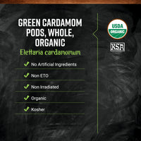 Thumbnail for Frontier Co-op Organic Whole Cardamom Pods, 1-Pound, Sweet, Warm Taste, Exotic Floral Aroma, Certified Organic & Kosher
