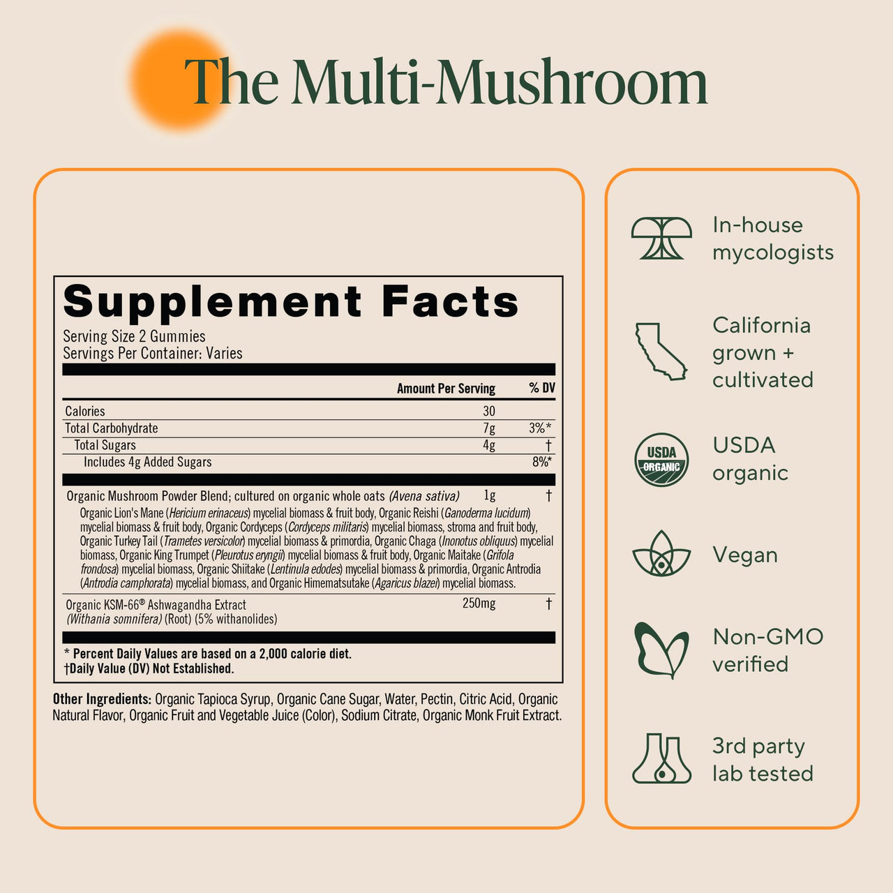 OM MUSHROOM SUPERFOOD Master Blend Mushroom Gummies â€“ Organic 10-Mushroom Complex with Ashwagandha â€“ Supports Immunity, Gut Health & Stress Relief â€“ Mixed Berry Flavor â€“ 28 Servings, 56 Count.