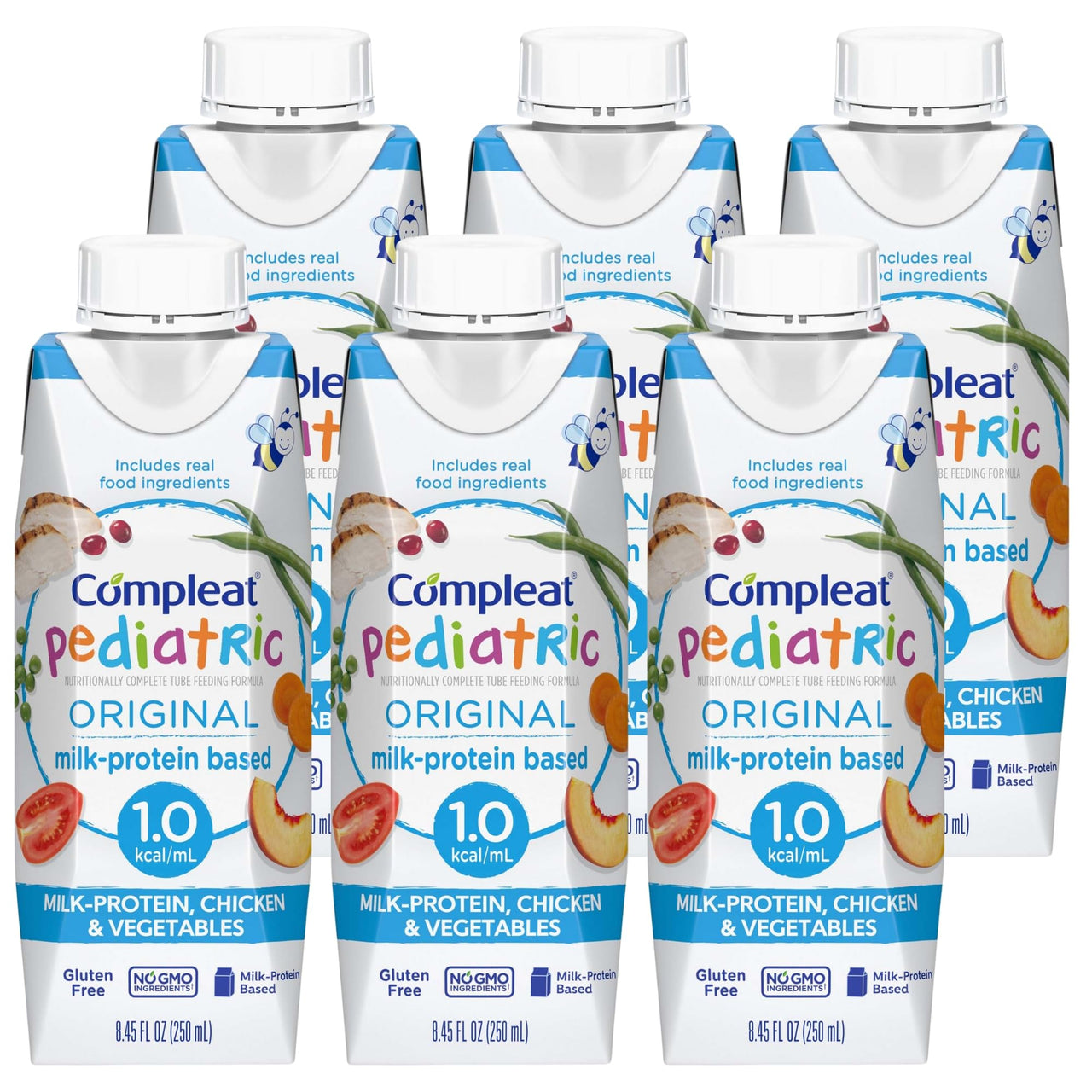 Compleat Pediatric Original Pediatric Tube Feeding Formula Unflavored 8.45 oz Carton, 6 Count
