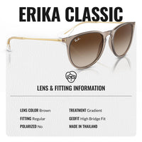 Thumbnail for Ray-Ban RB4171 Erika Classic Phantos Shape Sunglasses for Men and Women- Timeless Classic Sun Glasses with Modern Elegance - Premium UV Protection - Designer Men's and Women's Sunglasses