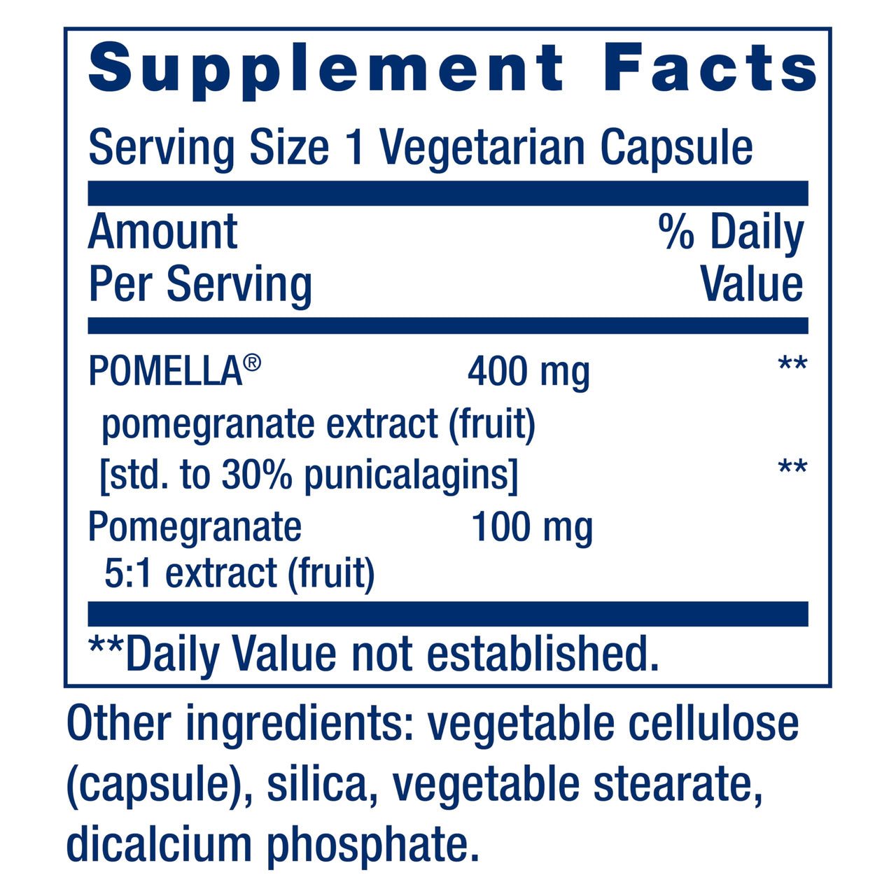 Life Extension Pomegranate Fruit Extract, 500 mg, antioxidant polyphenols for Cardiovascular Health, superfood, Gluten Free, Non-GMO, Vegetarian, 30 Capsules